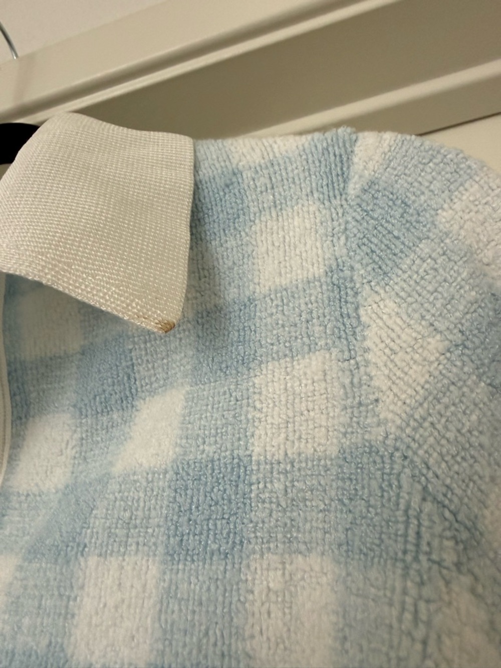 Alexander Wang Towel Gingham Polo Top in Oxford Blue & White - Picture 9 of 12